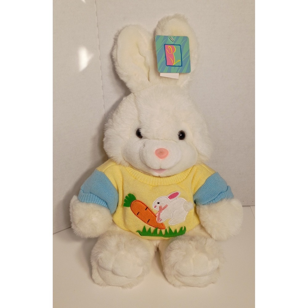 Kmart Bunny Rabbit Plush Animal Easter Vintage 21" White With Sweater NEW